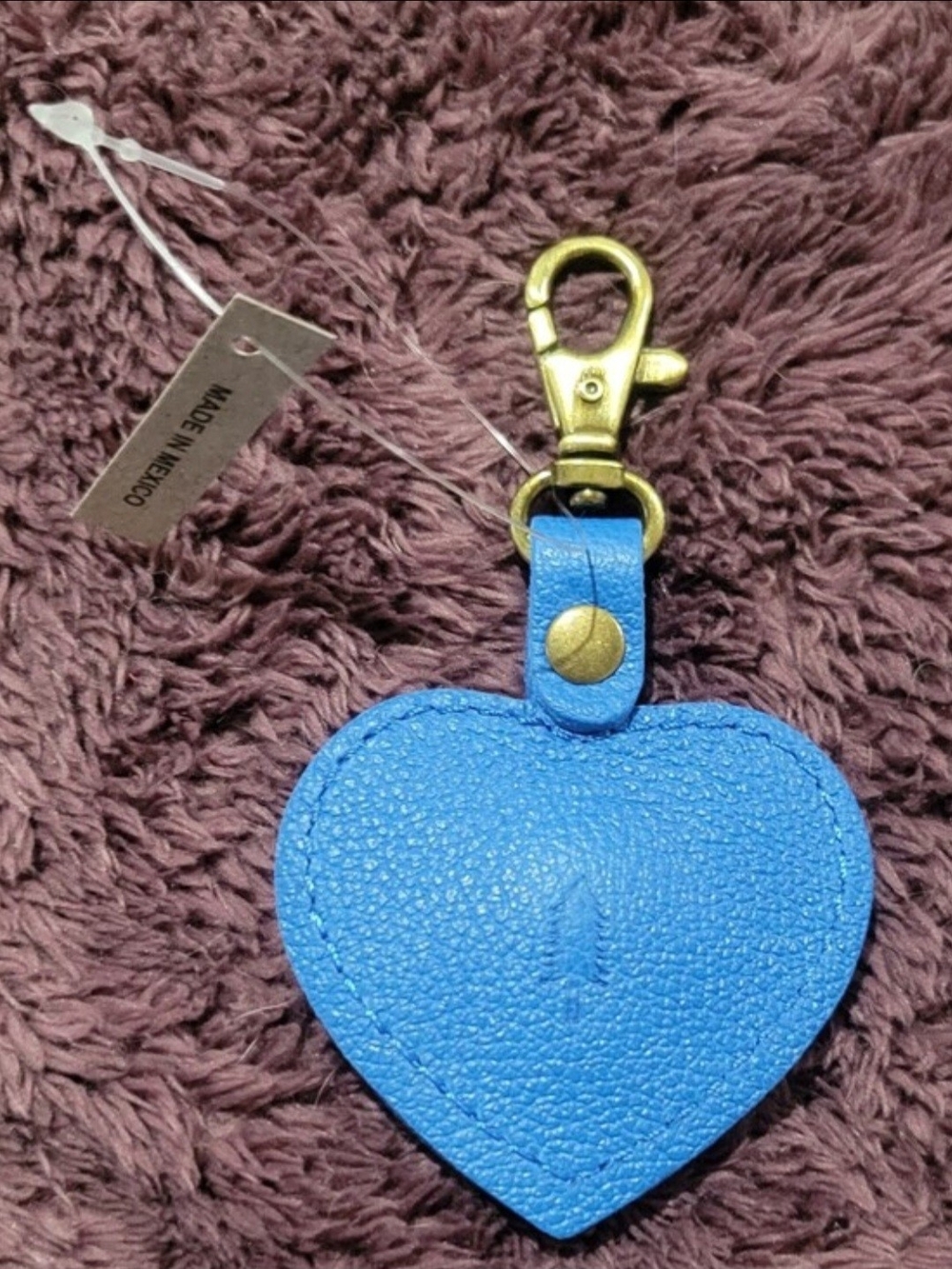 Portland Leather Goods Sky Blue Heart AirTag Holder/ Keychain/Bag Charm